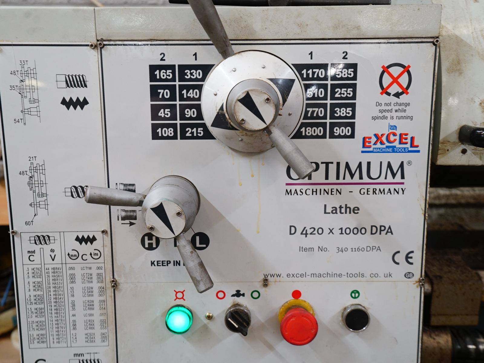 OPTIMUM Guide and traction spindle lathe Lathe D420x1000DPA buy