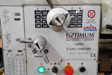 Guide and traction spindle lathe OPTIMUM Lathe D420x1000DPA Guide and traction spindle lathe OPTIMUM Lathe D420x1000DPA - Thumbnail 15
