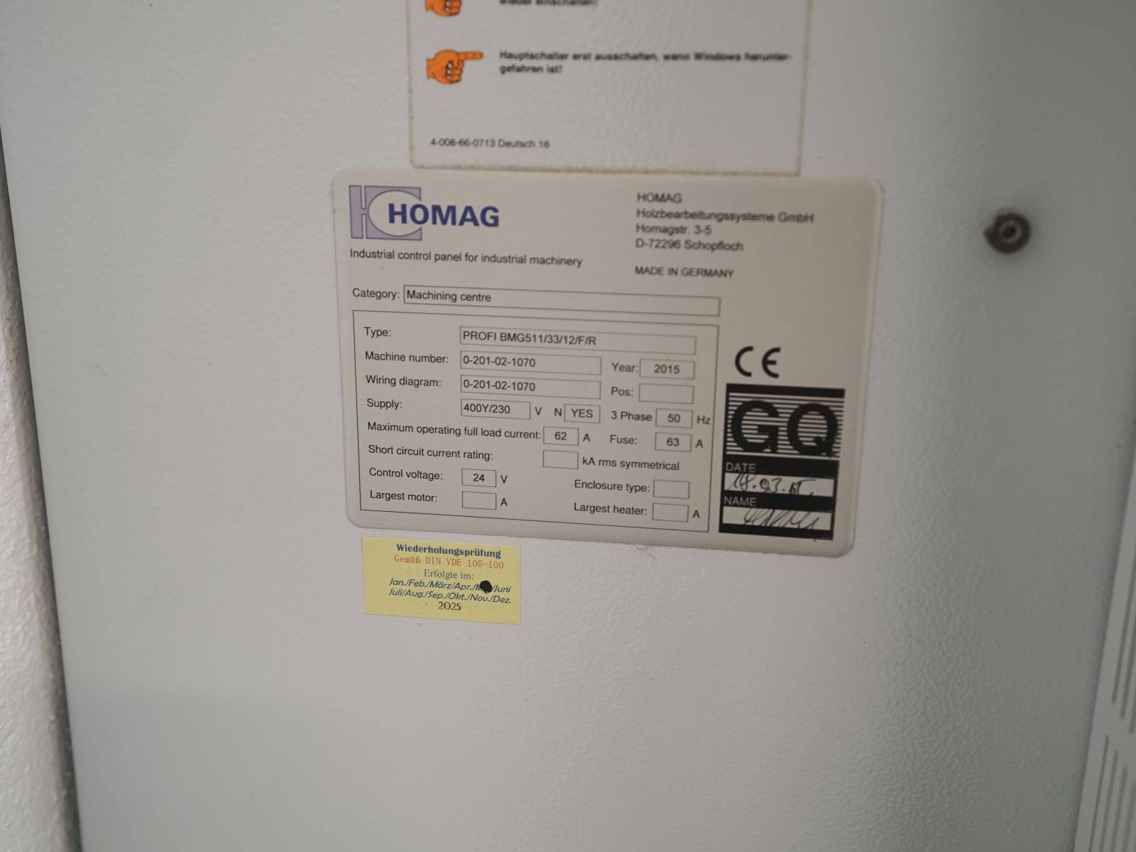 HOMAG BMG 511 /33/12/F/R Profi HOMAG BMG 511 /33/12/F/R Profi - Thumbnail 155