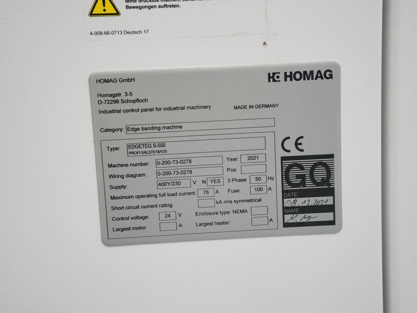 HOMAG EDGETEQ S-500 KAL375/18/V25 - Thumbnail 112