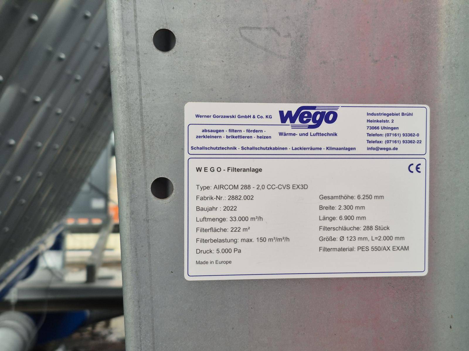 Dust extraction WEGO 2x CORAL Aircom 288-CC-CVS EX3D - Thumbnail 52