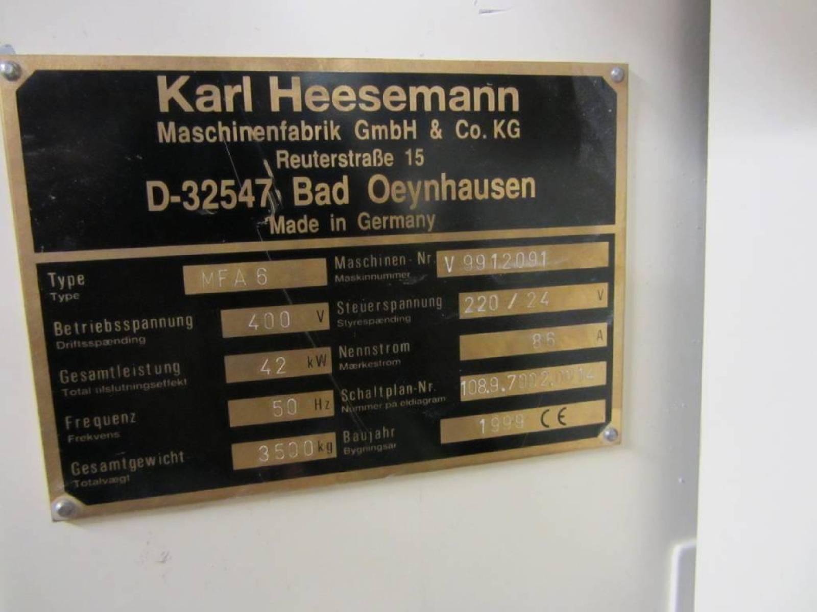 HEESEMANN Wide belt sander MFA 6 buy second-hand